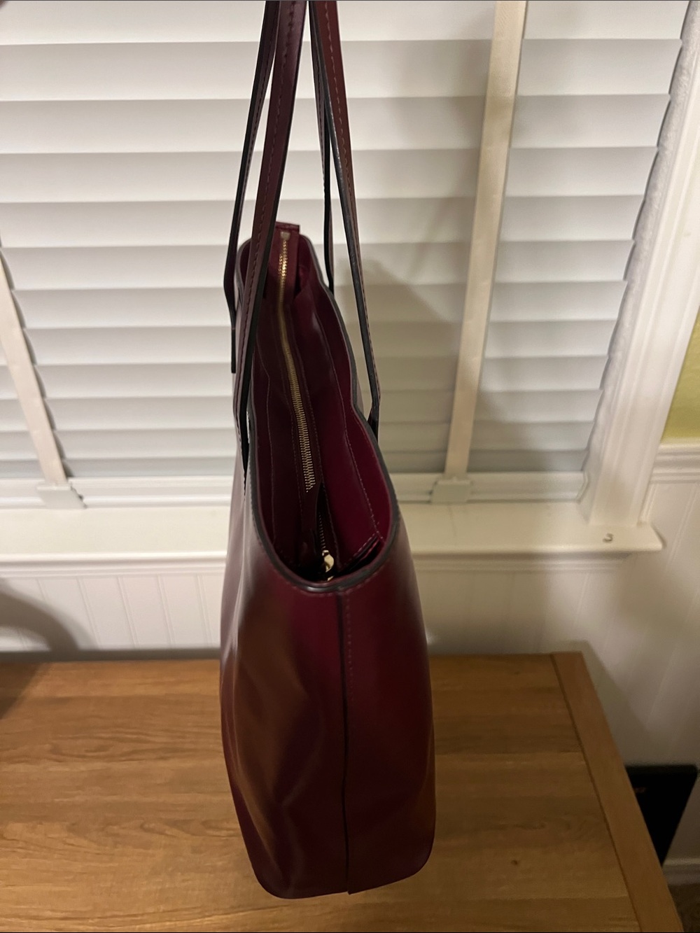 kate spade Wine Red Leather Tote Bag - Picture 10 of 16
